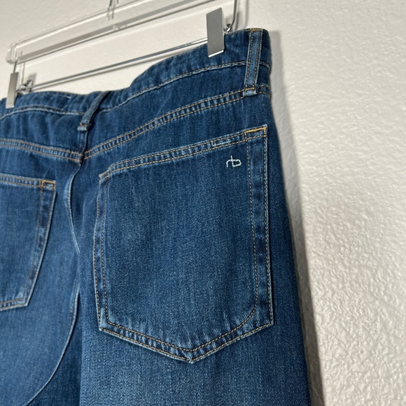 Rag & Bone women size 28 Logan mid rise wide leg jeans Annalise dark blue - Picture 9 of 14